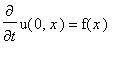 diff(u(0,x),t) = f(x)