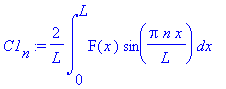 C1[n] := 2/L*int(F(x)*sin(Pi*n/L*x),x = 0 .. L)