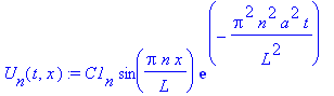 U[n](t,x) := C1[n]*sin(Pi*n/L*x)*exp(-Pi^2*n^2/L^2*a^2*t)