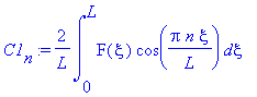 C1[n] := 2/L*int(F(xi)*cos(Pi*n/L*xi),xi = 0 .. L)