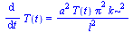 diff(T(t), t) = `/`(`*`(`^`(a, 2), `*`(T(t), `*`(`^`(Pi, 2), `*`(`^`(k, 2))))), `*`(`^`(l, 2)))